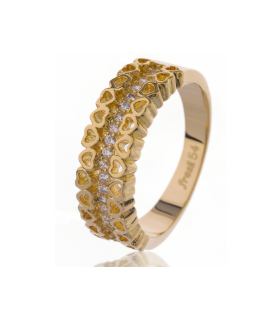 Ring gold plated hartjes model 157913