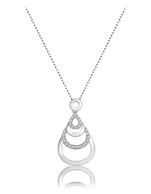 Halsketting 925 zilver fantasiehanger zirkonia model EQ