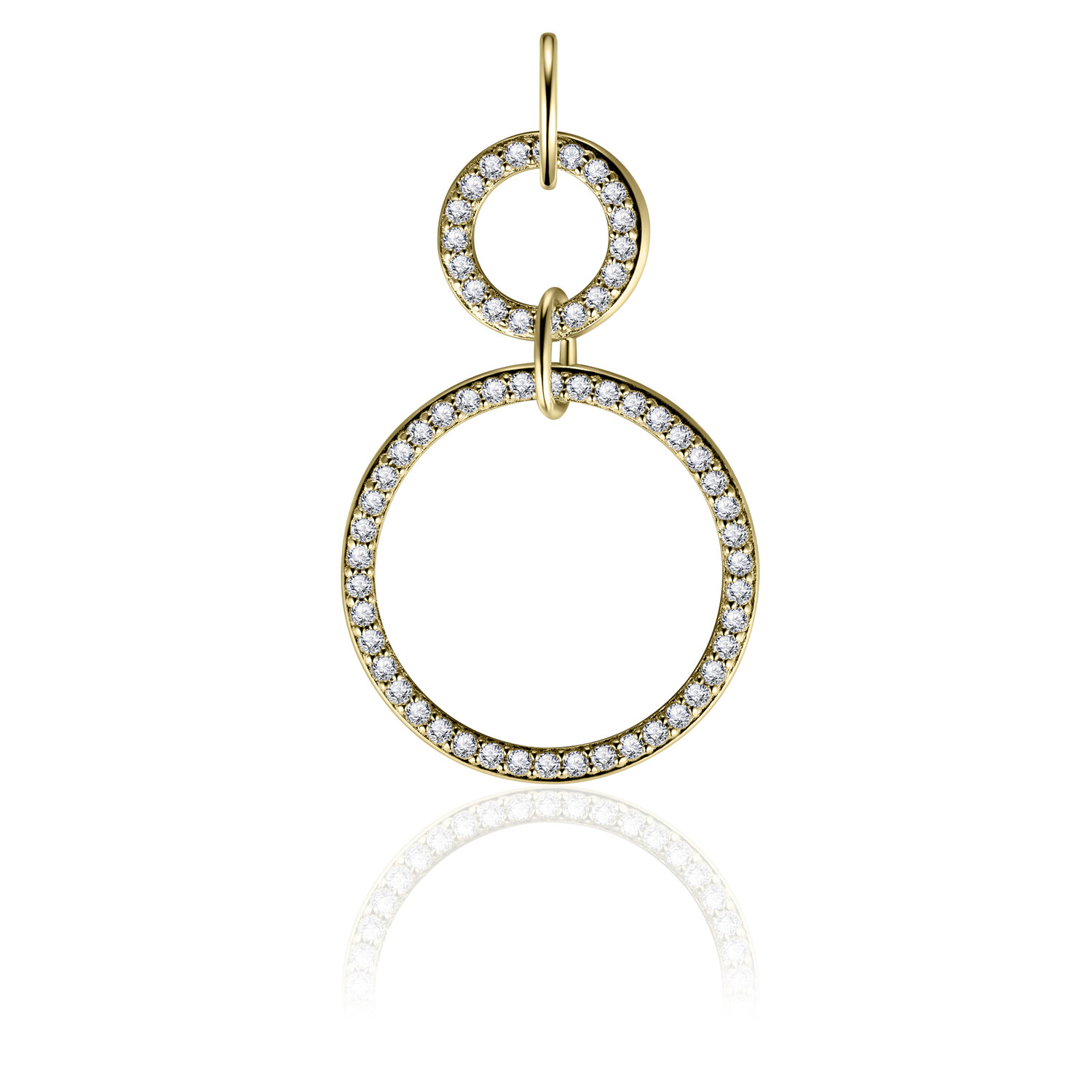 Halsketting gold plated hanger rondjes zirkonia's model ER