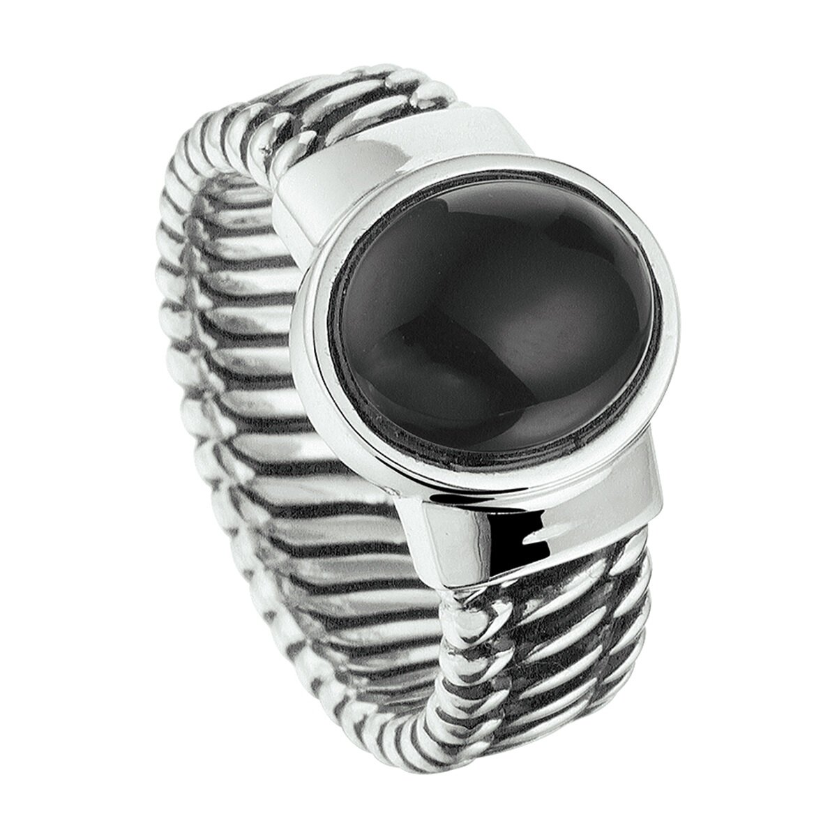 Zegelring geoxideerd zwarte onyx model 272