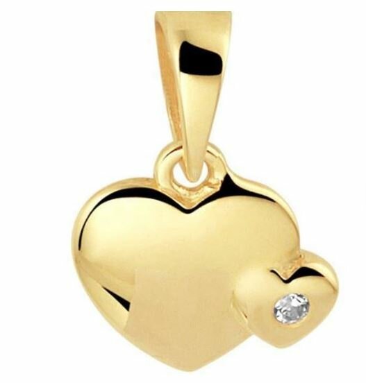 Halsketting 14 karaat goud hartjes model CY