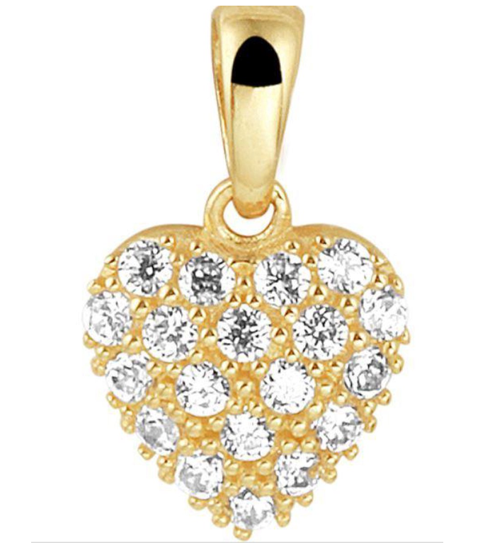 Halsketting 14 karaat goud hartje model CW