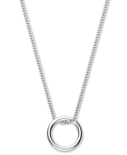 Halsketting 925 zilver ronde hanger model ES