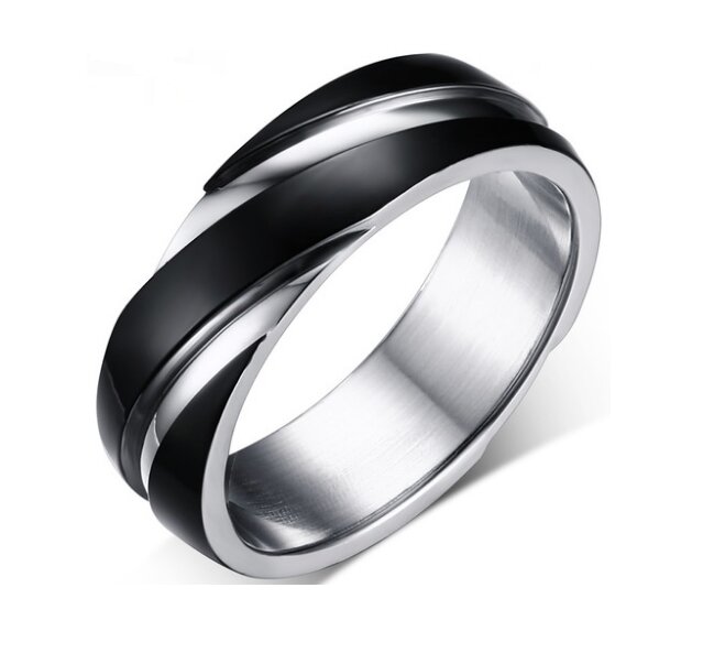 Ring zwart & staal model 30