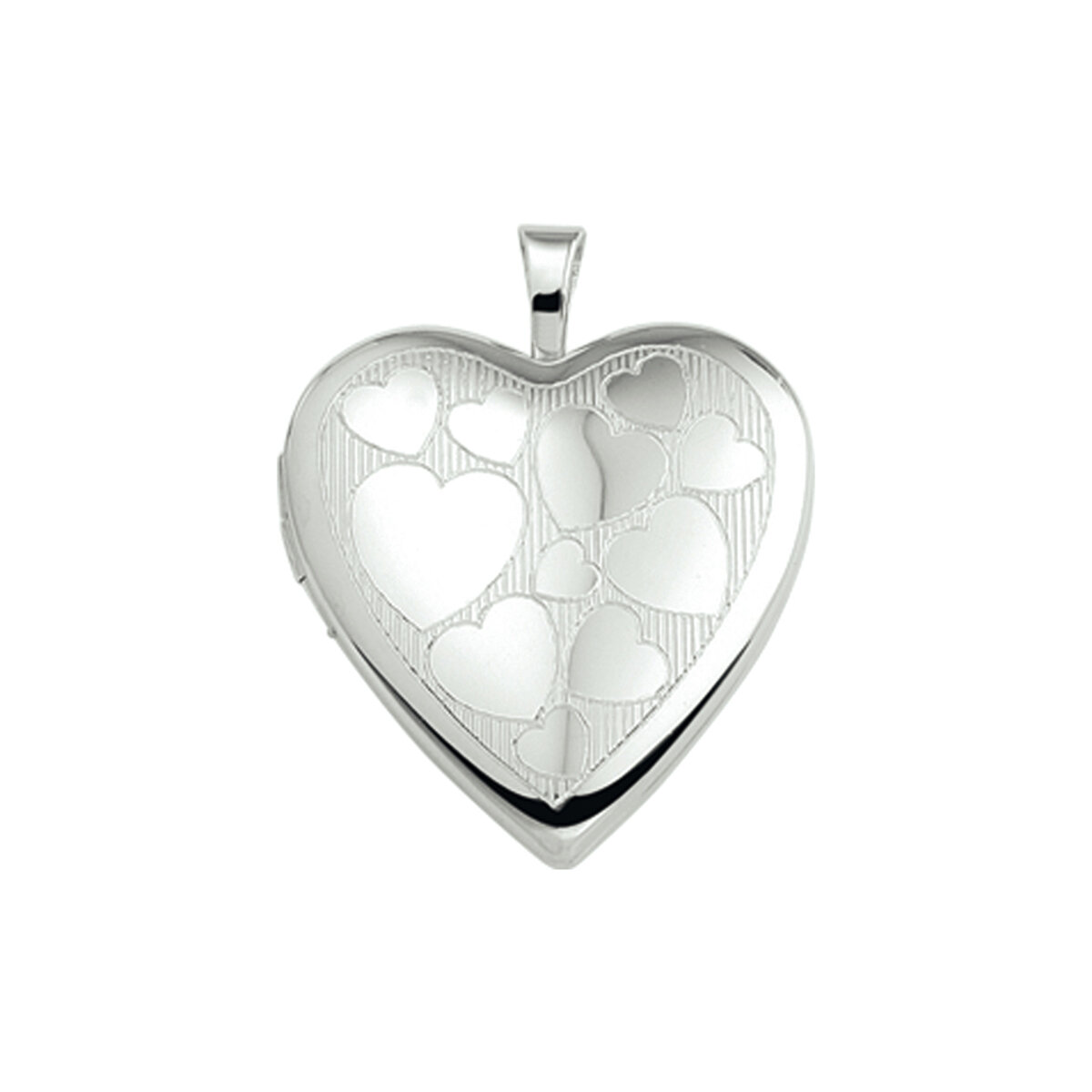 Halsketting 925 zilver medaillon gravure hartjes model JR