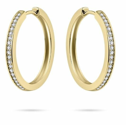 Klapoorbellen zirkonia gold plated model IA