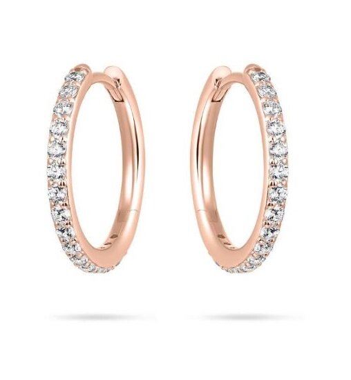 Klapoorbellen 14 karaat rosé goud briljant 20-2 mm. model IK