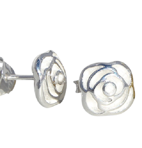 Oorstekers 925 zilver roos model CF