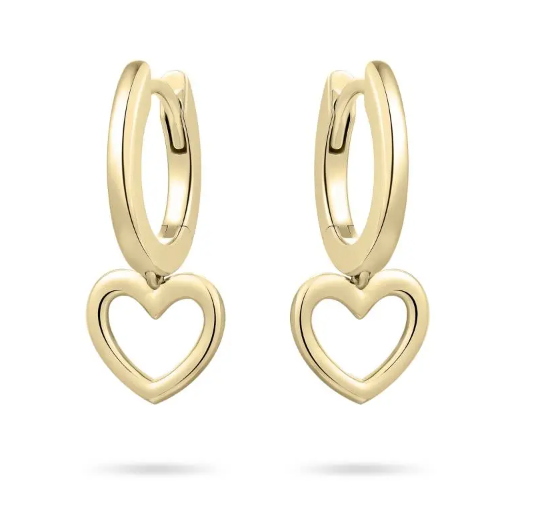 Oorbellen hart gold plated model HR