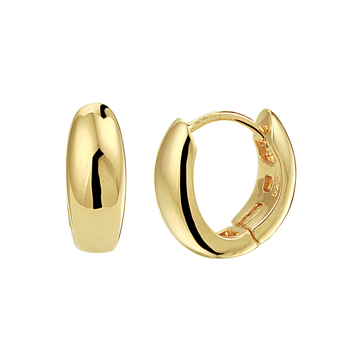 Klapoorbellen ovaal gold plated model AZ