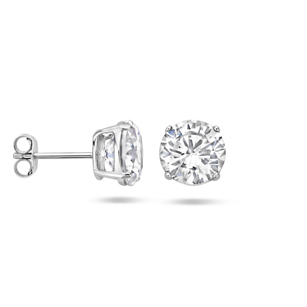 Oorstekers 925 zilver zirkonia rond model HF