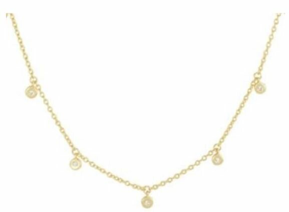 Halsketting rondjes zirkonia's gold plated model AA