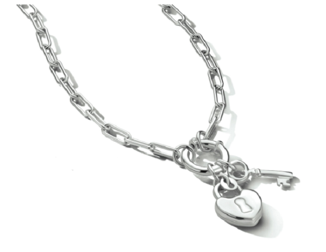 Halsketting 925 zilver paperclip slot en sleutel model IL