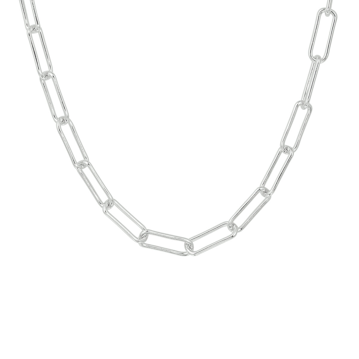 Halsketting 925 zilver paperclip model CF