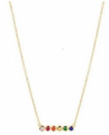 Halsketting gold plated gekleurde zirkonia steentjes model AI