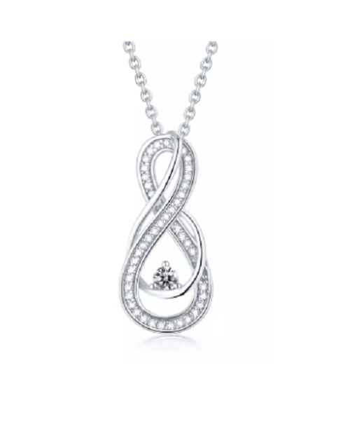 Halsketting 925 zilver hanger muzieksleutel zirkonia model KB