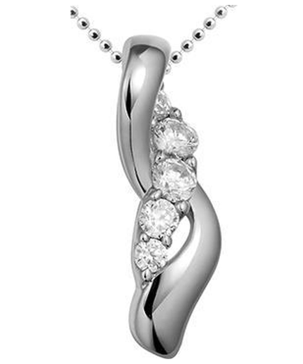 Halsketting 925 zilver fantasiehanger zirkonia model DC