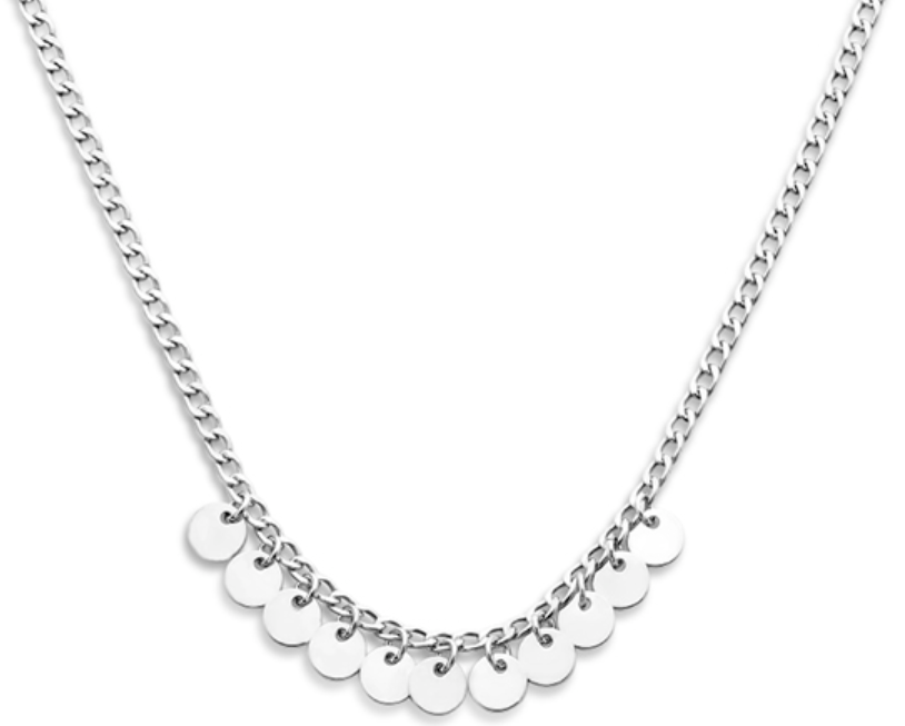 Halsketting 925 zilver rondjes model EV