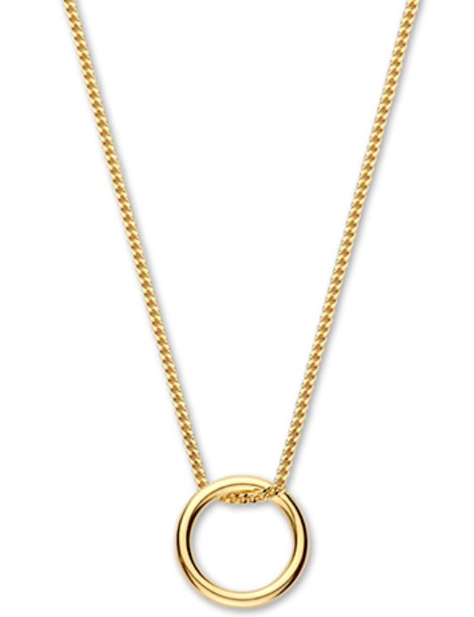 Halsketting gold plated hanger rondje model EX