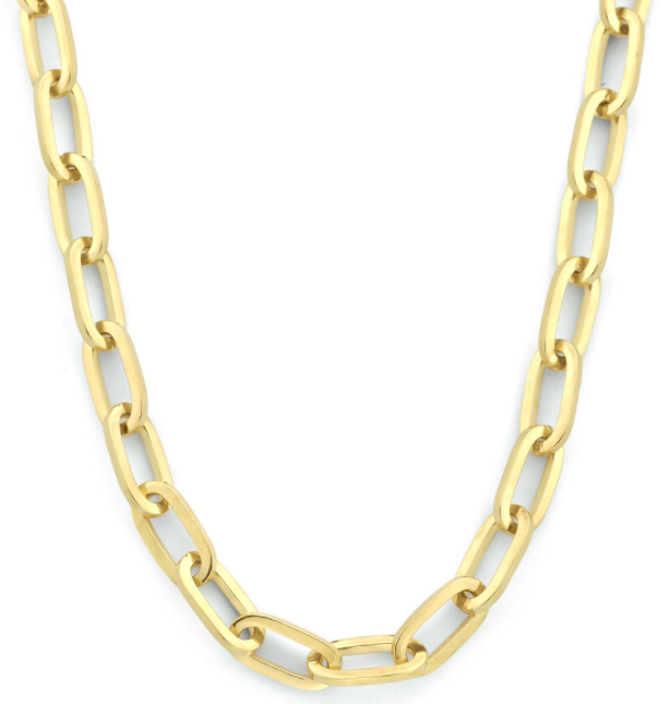 Halsketting 14 karaat goud paperclip 5 mm. model IE