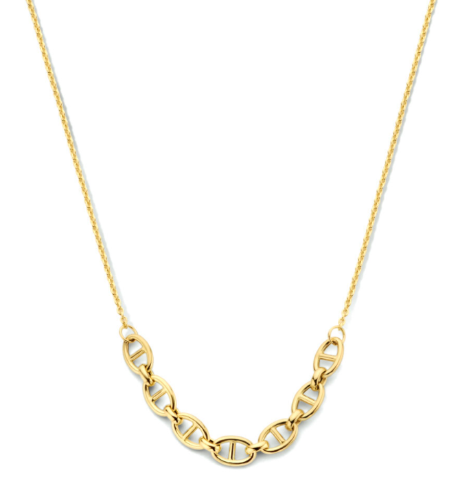Halsketting 14 karaat goud marine schakels 5.6 mm. model IQ