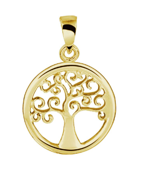 Halsketting gold plated hanger levensboom model HZ