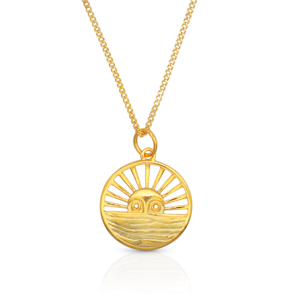 Halsketting gold plated hanger zonsondergang model GL