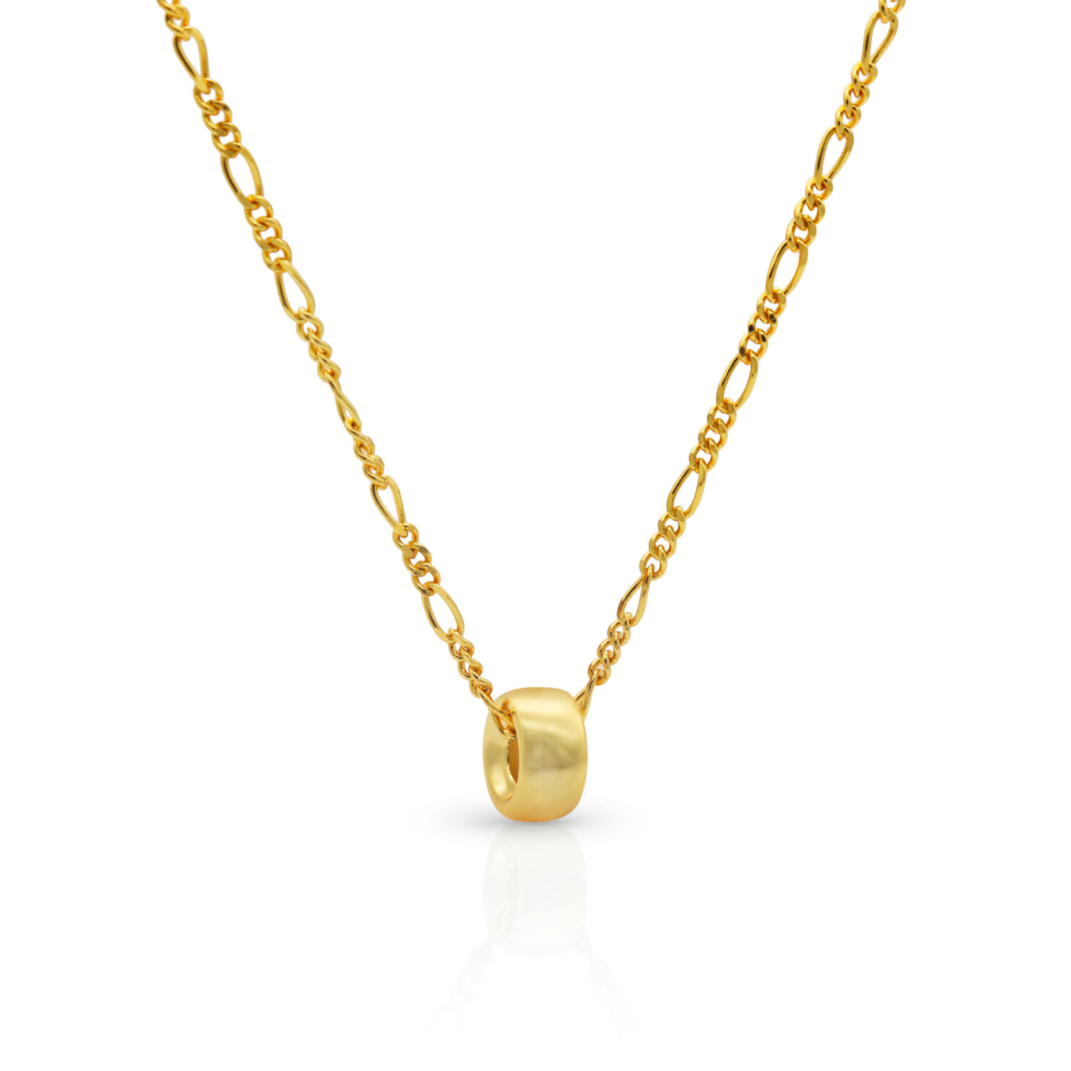 Halsketting gold plated hanger rondje kruisbloemen model GG