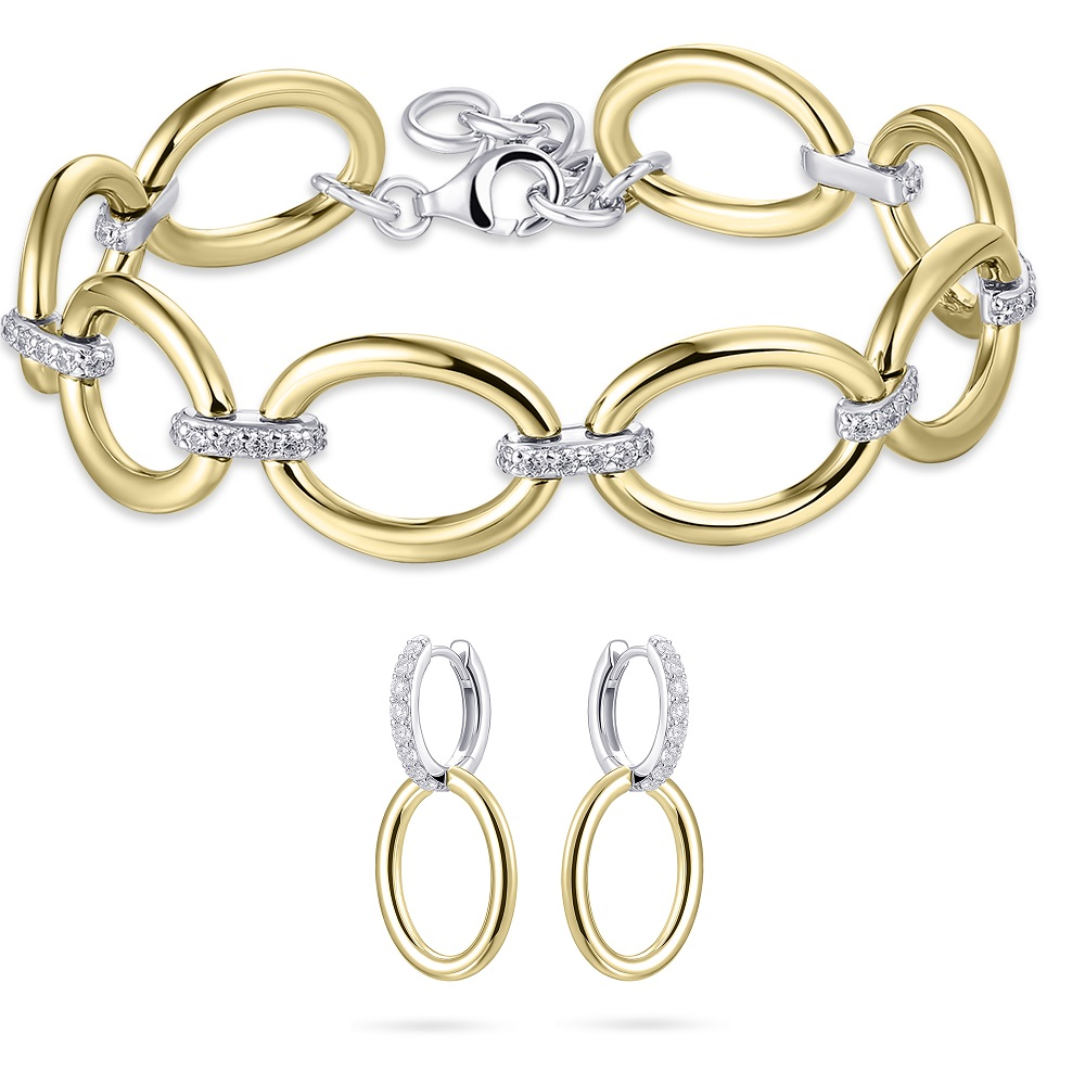 Bruidssieradenset gold plated zirkonia's