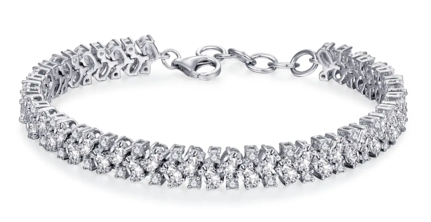 Armband 925 zilver ronde & ovale zirkonia model AQ