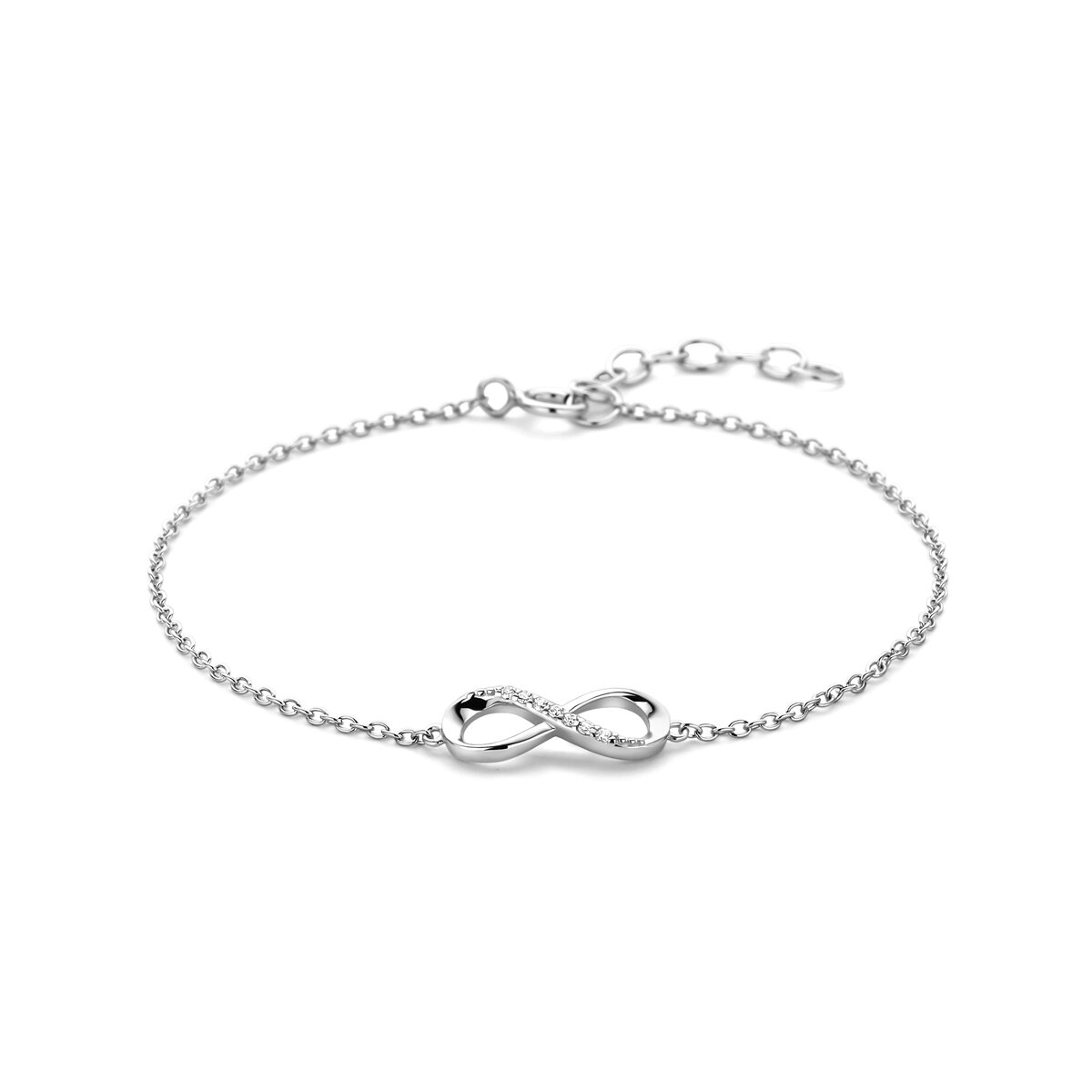 Armband 925 zilver infinity zirkonia steentjes model AA