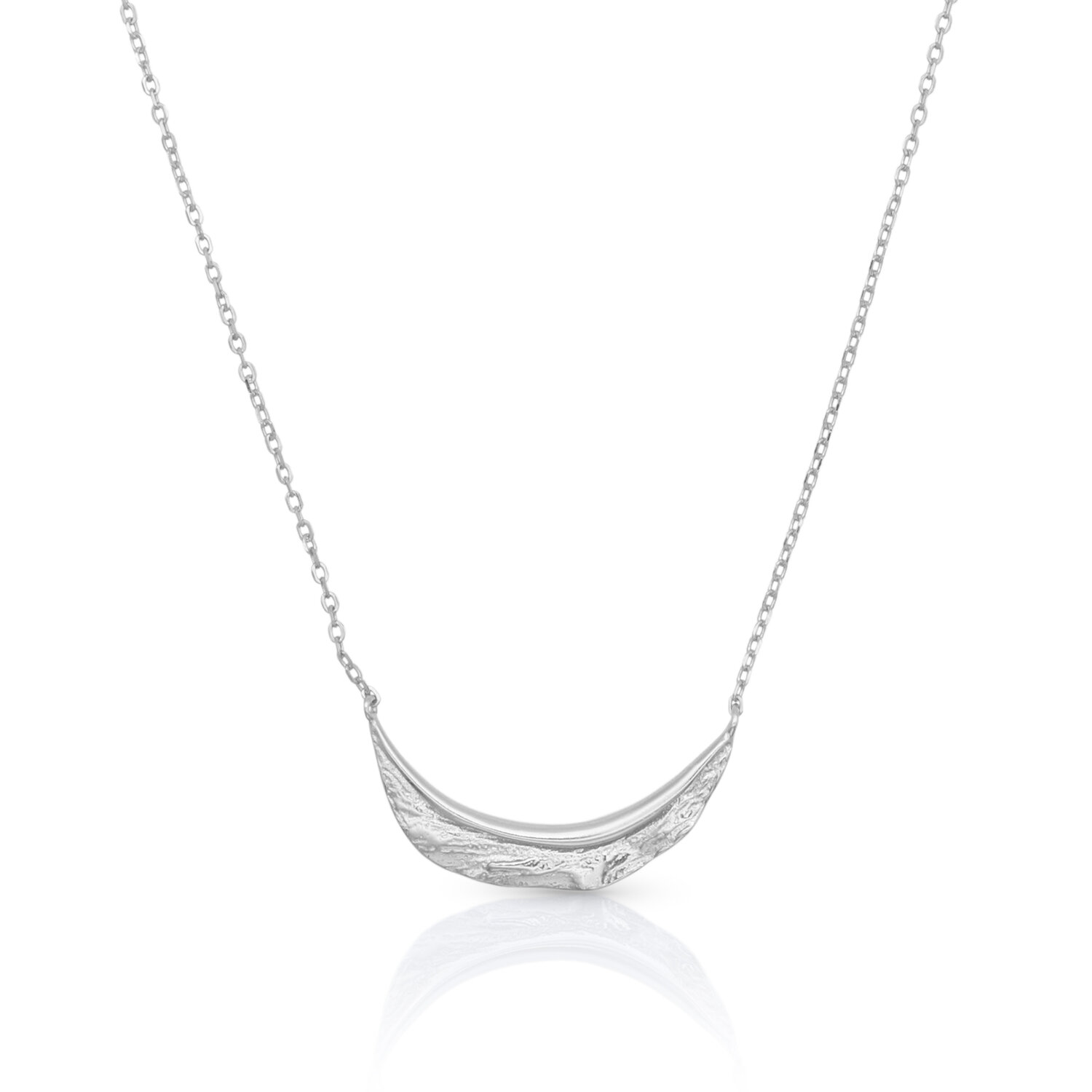 Halsketting 925 zilver blad glimlach model GP