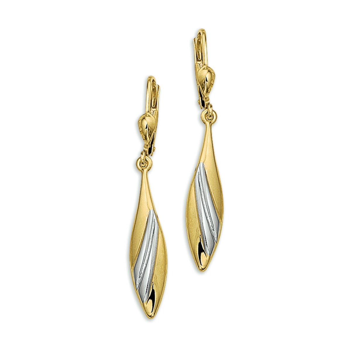 Oorhangers 14 karaat witgoud & geelgoud model BL