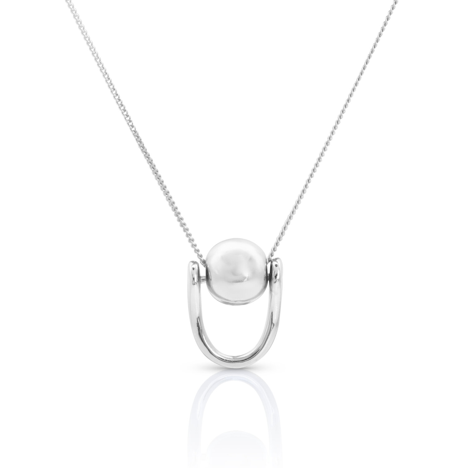 Halsketting 925 zilver hanger geometrisch model HI