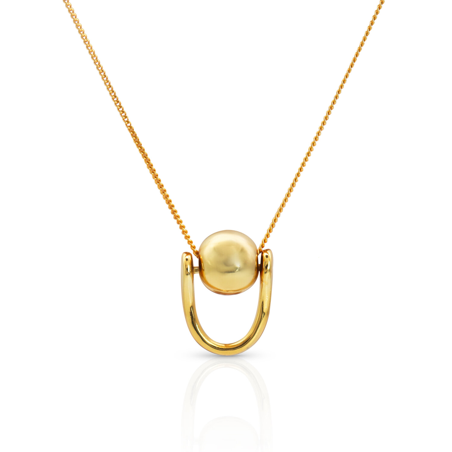 Halsketting gold plated hanger geometrisch model HH