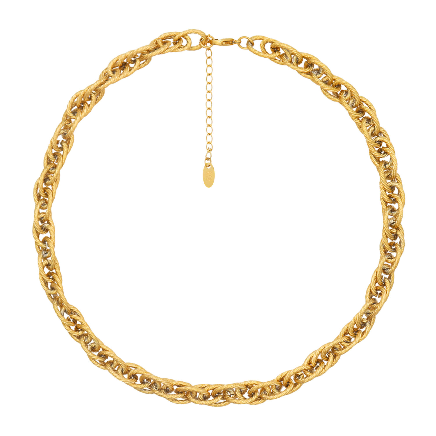 Halsketting gold plated koord model HR 