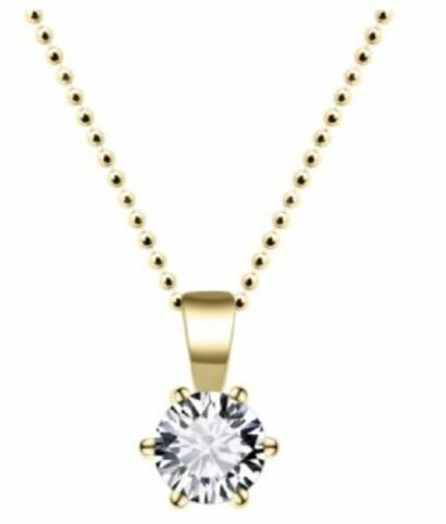 Halsketting 14 karaat goud hanger briljant model A