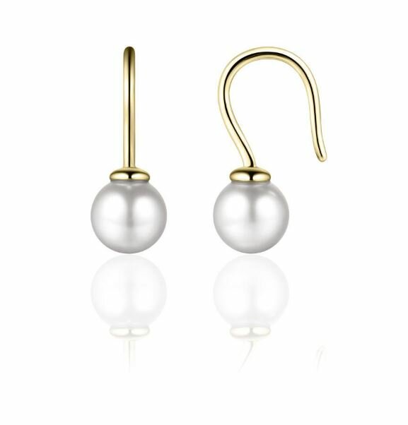 Oorbellen zoetwater parel gold plated model EL