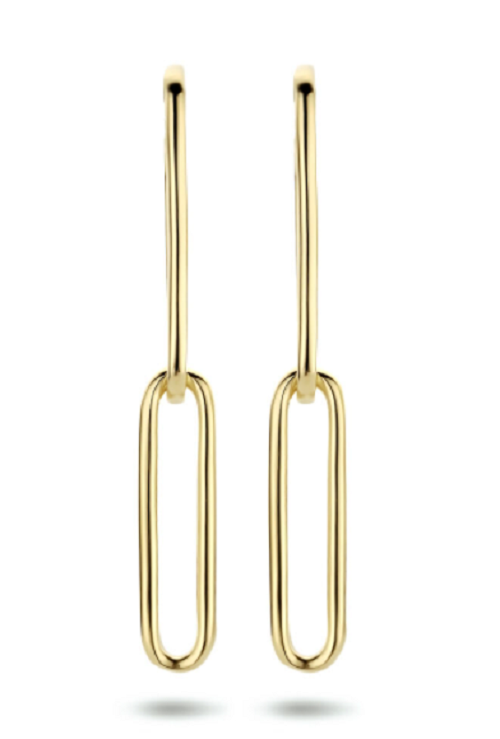 Oorbellen paperclip gold plated model EG