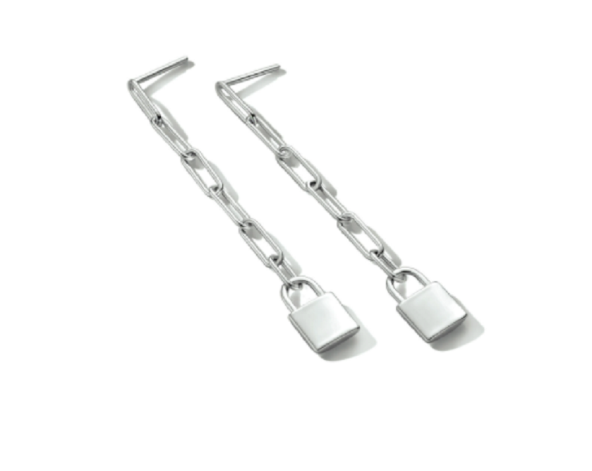Oorbellen 925 zilver paperclip & slot model DZ
