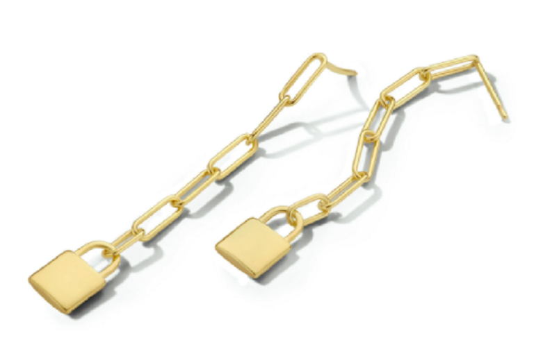 Oorbellen paperclip & slot gold plated model DX