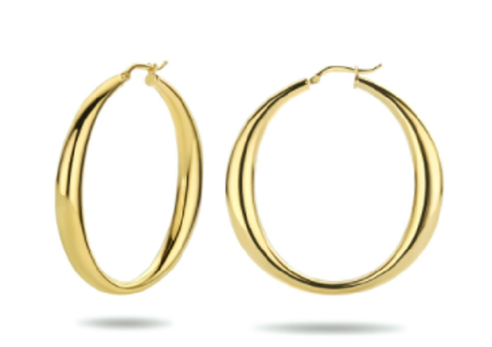 Oorbellen hoepels 52 mm. gold plated model DV