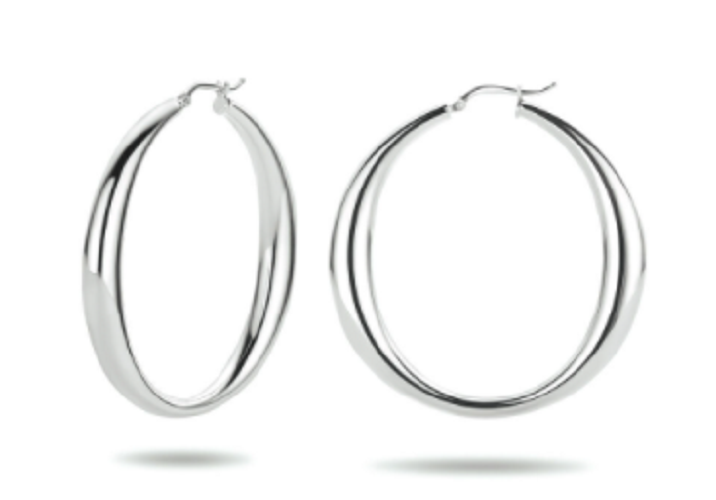 Oorbellen 925 zilver hoepels 52 mm. model DW