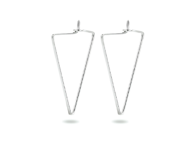 Oorbellen 925 zilver driehoek model EC