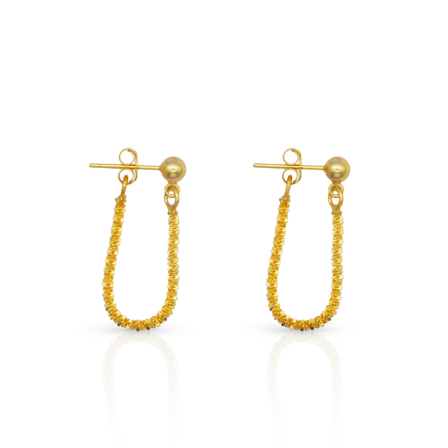 Ketting oorbellen gold plated model DE