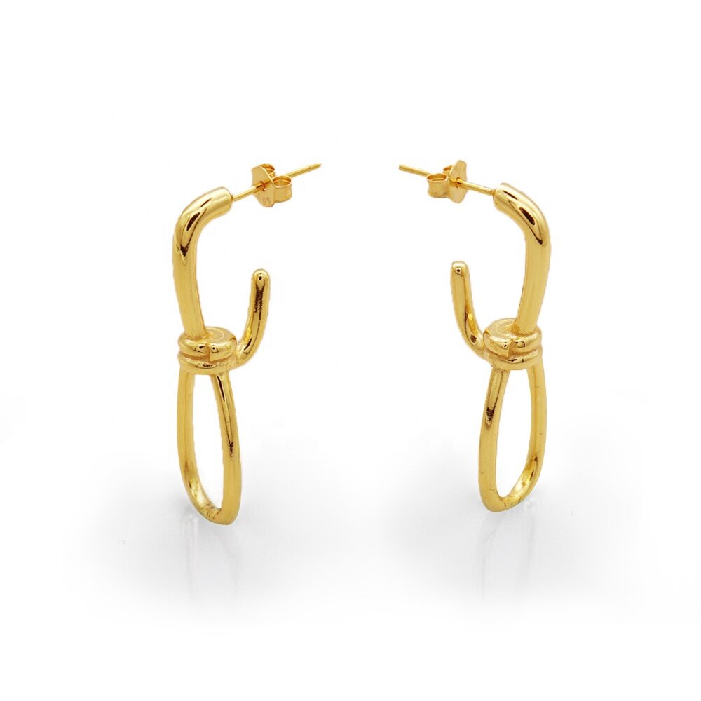 Oorbellen knoop gold plated model DF