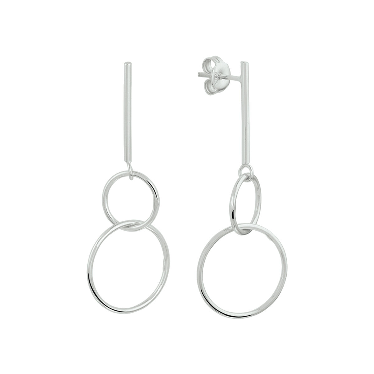 Oorhangers 925 zilver rondjes model AK