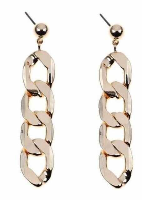 Oorbellen schakels gold plated model BV