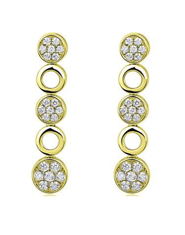 Oorbellen rondjes zirkonia gold plated model AS