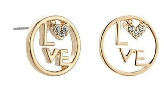 Oorbellen LOVE & zirkonia hartje gold plated model BT